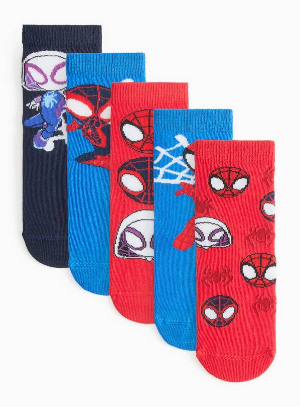 Marvel Spidey Ankle Socks 5 Pack 12.5-3.5